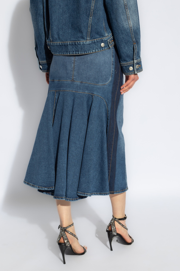 スカート ALEXANDER MCQUEEN Denim skirt Blue 780574QMACL McQueen Outlet: Skirt woman - Blue | McQueen skirt